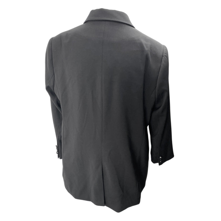 LBT Little Black Tux Black Collared Long Sleeve Button Blazer Coat Jacket Sz 20