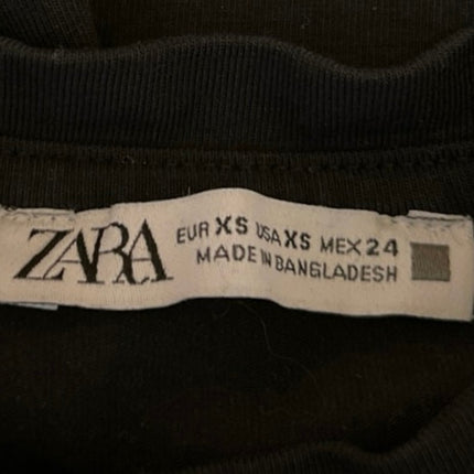 Zara Women's Black Sleeveless High Neck Stretch Pullover Crop Tank Top Size XS