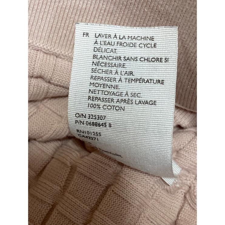 COS Women's Pink Waffle Stitch Knit Half Sleeve Crew Neck Sweater Top Size S