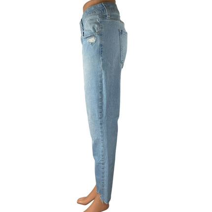 Gap Universal Jegging Blue Light Wash Distressed Raw Hem Skinny Denim Jeans 34