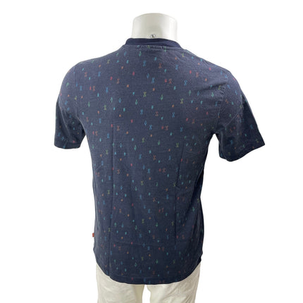 Scotch & Soda Mens Black Geometric Short Sleeve Crew Neck T Shirt Tee Top Size S
