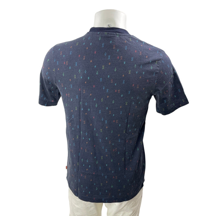 Scotch & Soda Mens Black Geometric Short Sleeve Crew Neck T Shirt Tee Top Size S