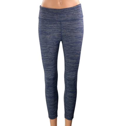 Outdoor Voices Womens Blue Space Dye Athletic Cropped Skinny Leggings Pants Sz M
