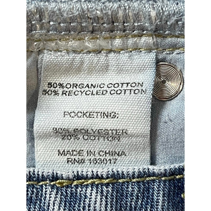Princess Polly Women's Blue Mid Rise Y2K A Line Mini Denim Jean Skirt Size 8