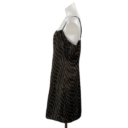 Banana Republic Black Brown Sleeveless Abstract Cami Tank Mini Dress Size 10