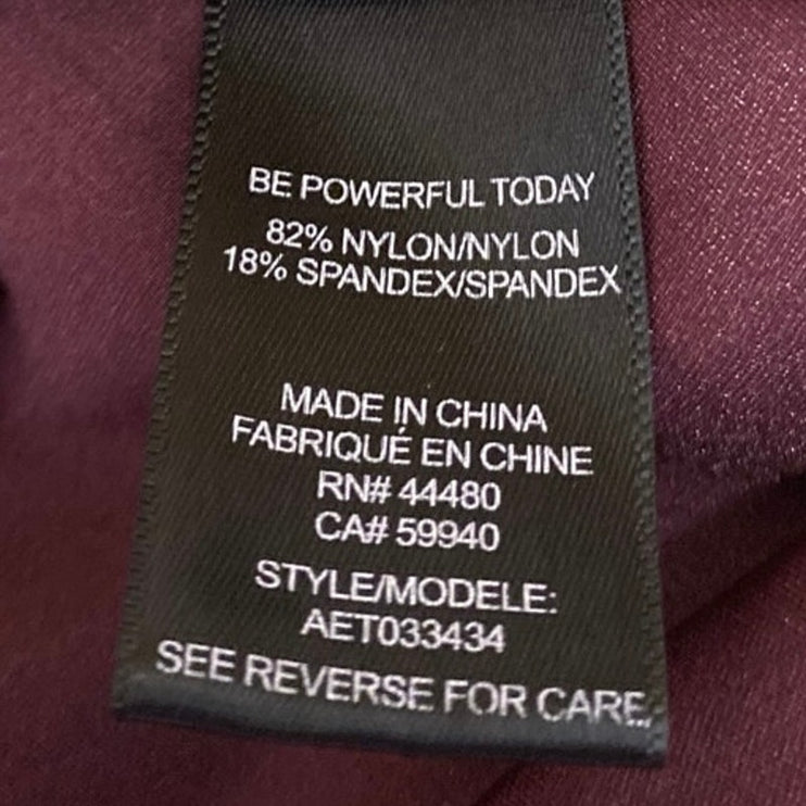 AFRM Red Maroon Plunge V-neck Long Puff Sleeve Ruched Crop Blouse Top Size M