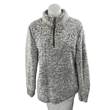 Weatherproof Vintage Women's Gray Quarter Zip Teddy Long Sleeve Sweater Top M