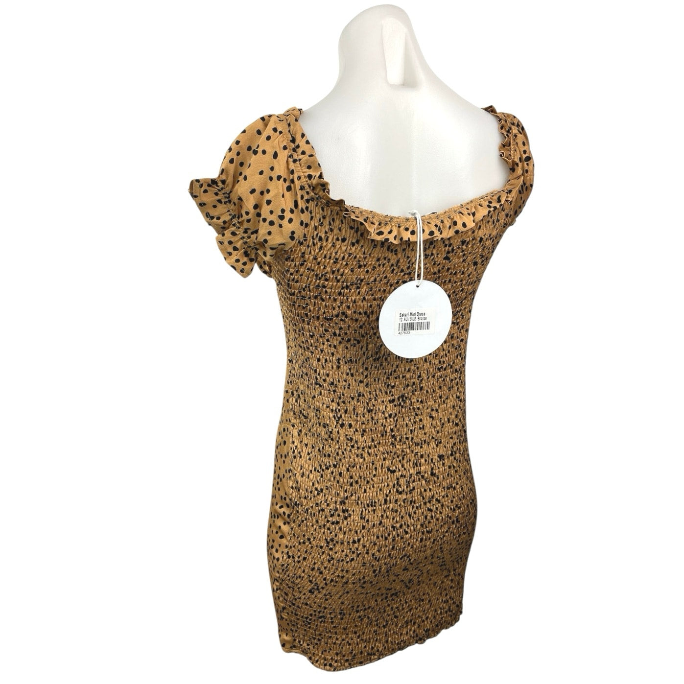 strapless open back dress NEW Princess Polly Tan Black Cheetah Silk Satin Ruffle Mini Bodycon Dr –  Brie