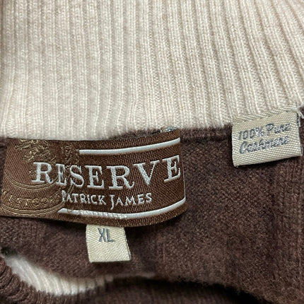 Reserve Patrick James Brown Knitted Full Zip Sleeveless Sweater Vest Tank Top XL