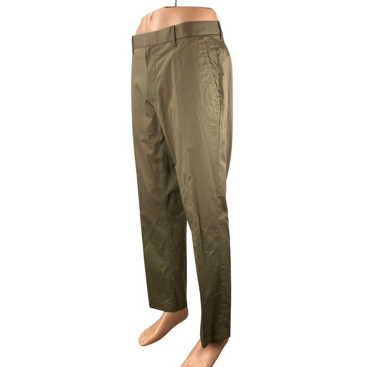 Bonobos Thursday Mens Olive Green Khaki Slim Fit Straight Trousers Pants Size 35