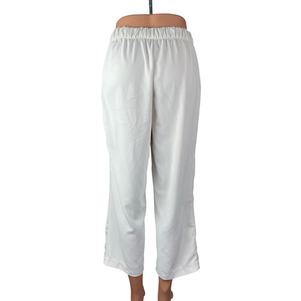 Rachel Zoe Women's White Pleated High Rise Palazzo Wide Leg Trousers Pants Sz 4