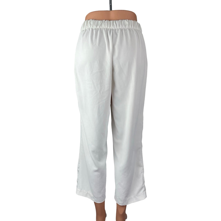 Rachel Zoe Women's White Pleated High Rise Palazzo Wide Leg Trousers Pants Sz 4