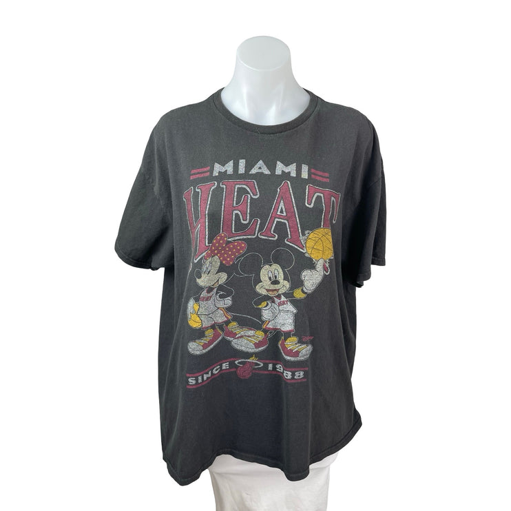 Disney x Junk Food HEAT Mickey and Minnie Womens Black T Shirt Tee Top Size L