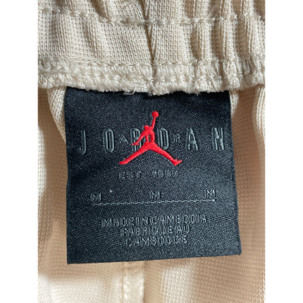Jordan Womens Beige Black Wide Leg High Rise Workout Athletic Track Pants Size M