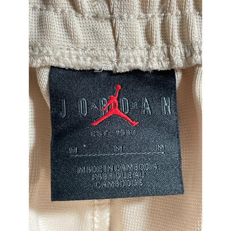 Jordan Womens Beige Black Wide Leg High Rise Workout Athletic Track Pants Size M
