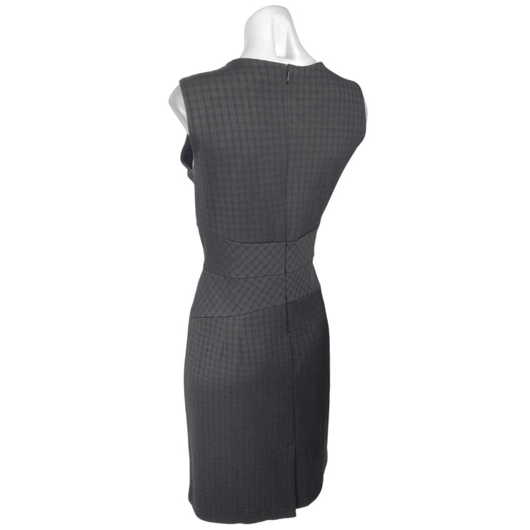 Banana Republic Black Checkered Sleeveless Back Zip Mini Pencil Sheath Dress 12