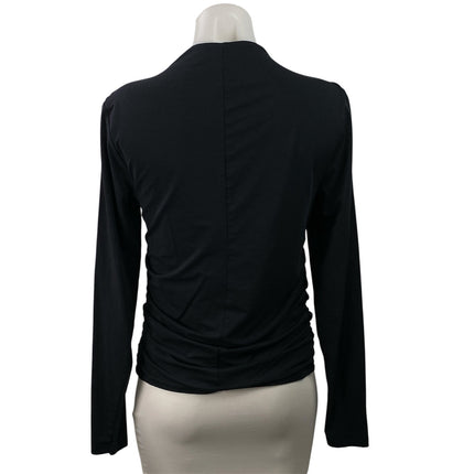 Abercrombie & Fitch Women's Black Mock Neck Long Sleeve T Shirt Tee Top Size L