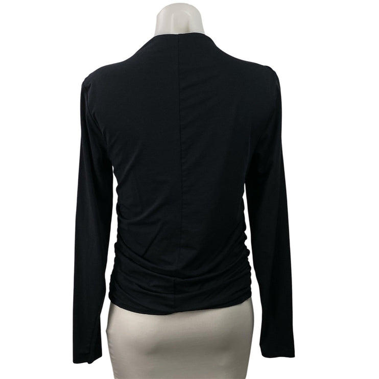 Abercrombie & Fitch Women's Black Mock Neck Long Sleeve T Shirt Tee Top Size L