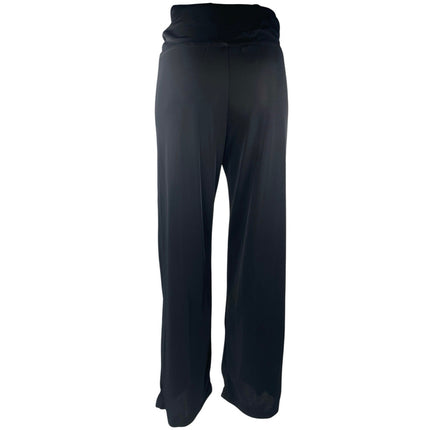 AK Anne Klein Black High Waisted Pull On Wide Leg Yoga Leggings Pants Size S