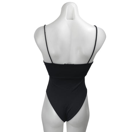 Zara Women's Black Sleeveless Cami Camisole One Piece Thong Bodysuit Tank Top S