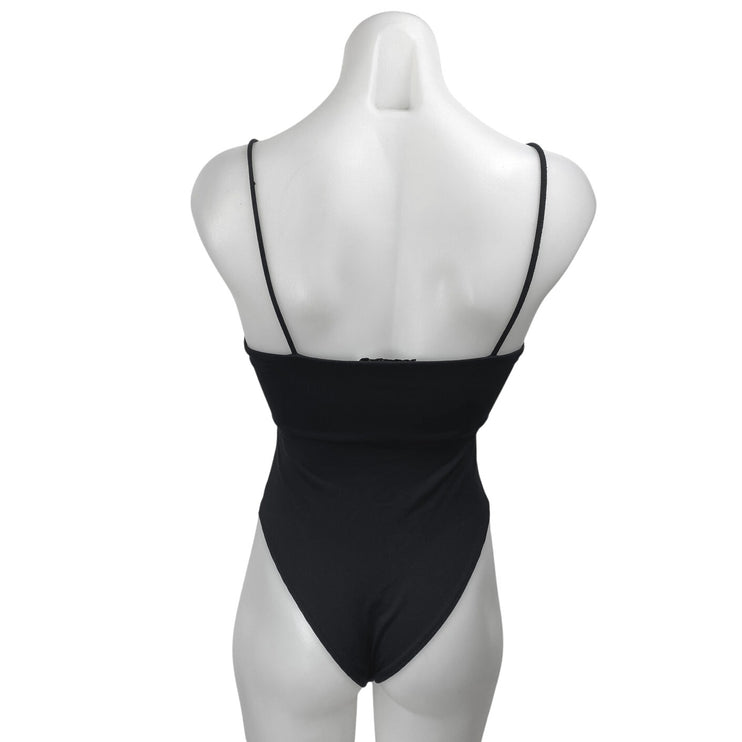 Zara Women's Black Sleeveless Cami Camisole One Piece Thong Bodysuit Tank Top S