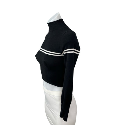 Urban Outfitters Angelo Striped Mock Neck Long Sleeve Crop Jumper Sweater Top XS
