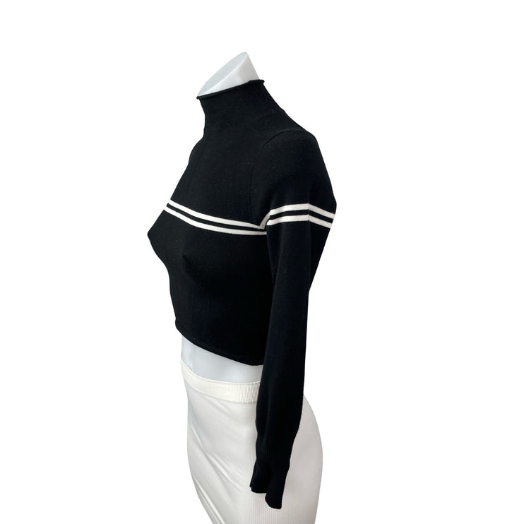Urban Outfitters Angelo Striped Mock Neck Long Sleeve Crop Jumper Sweater Top XS
