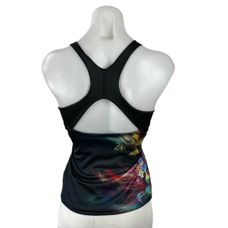 Adidas Melbourne Tennis Black Printed Racerback Workout Athletic Tank Top XS