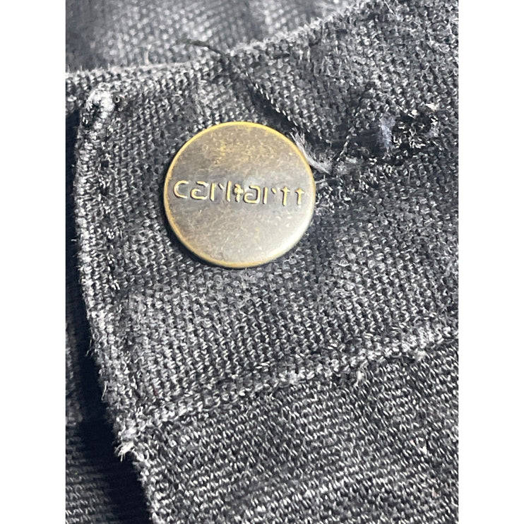 Carhartt Vintage Men's Faded Black High Rise Straight Wide Leg Denim Jeans 38x34