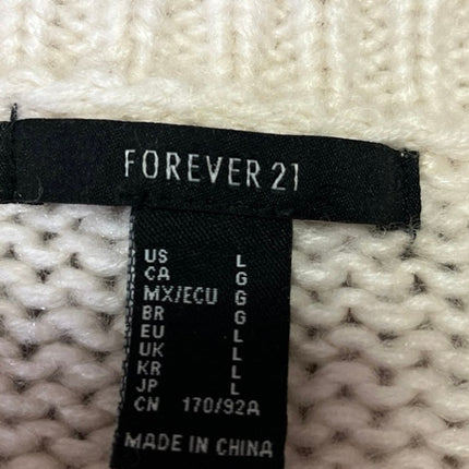 Forever 21 Multicolor Colorblock Striped Knit Long Sleeve Crop Sweater Top Sz L