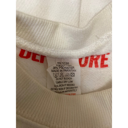 Departure Aperitivo Cream Long Sleeve Crew Neck Pullover Sweatshirt Top Size M