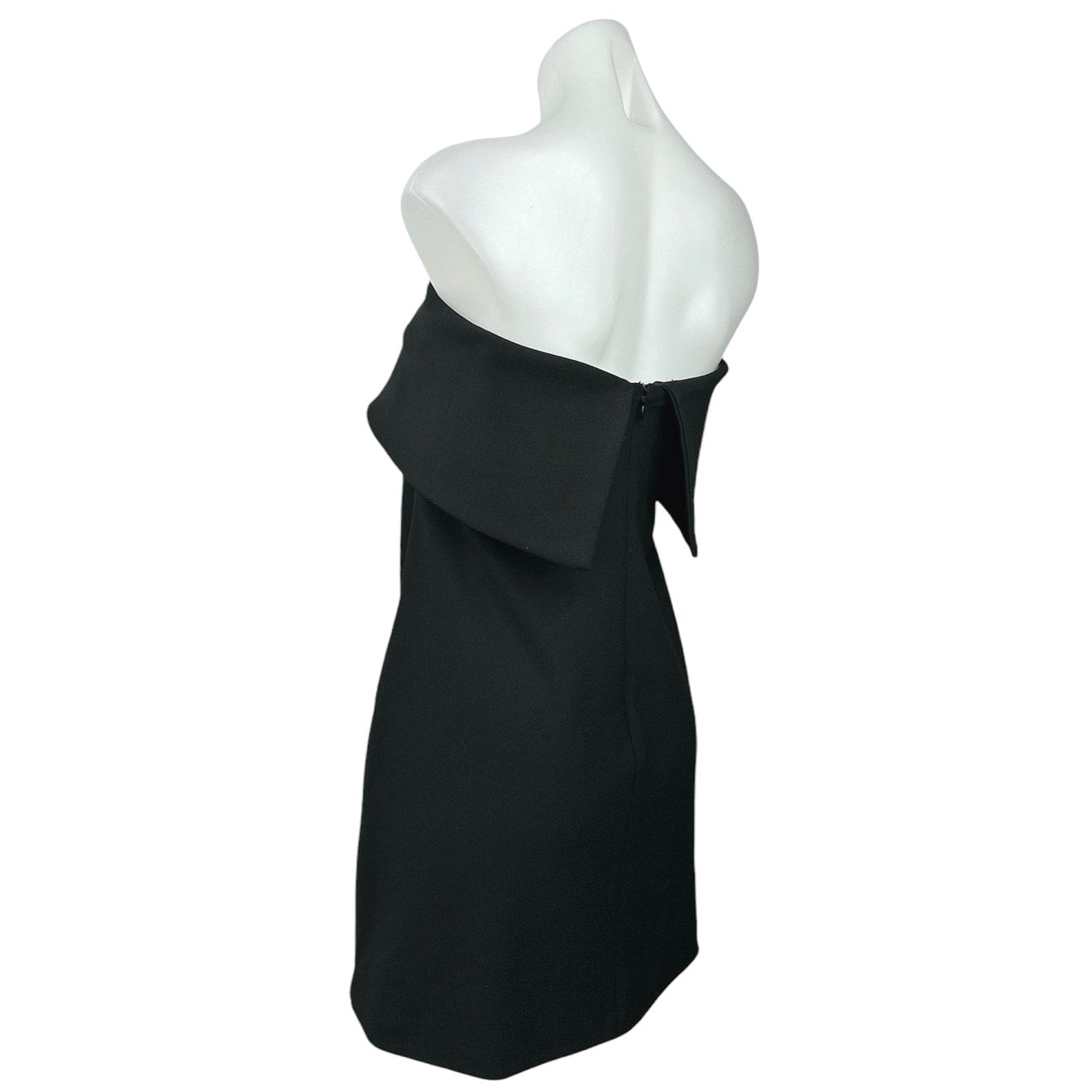 NEW Meshki Mariska Black Strapless Crepe Foldover Bandeau Mini Bodycon Brie NEW Meshki Mariska Black Strapless Crepe Foldover Bandeau Mini Bodycon Brie
