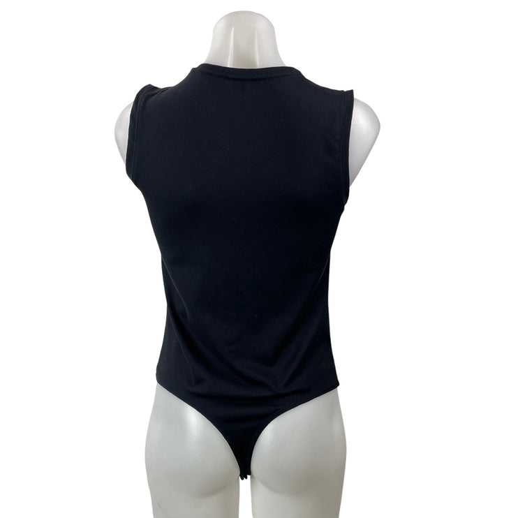 Abercrombie & Fitch Womens Black Sleeveless Fitted Crew Neck Tank Bodysuit Top M