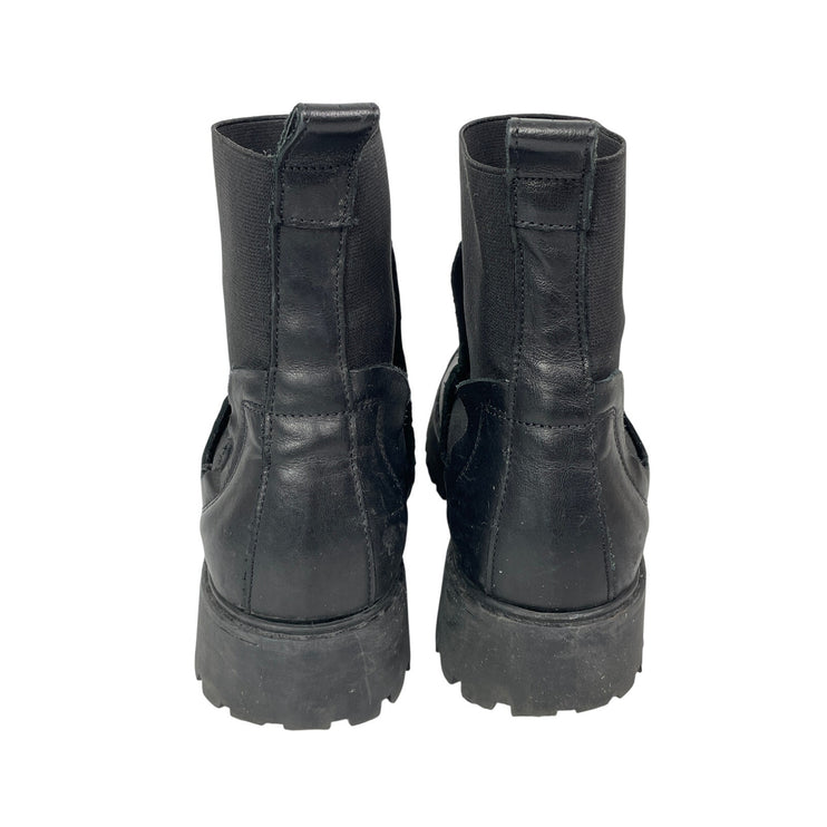 & Other Stories Women's Black Round Toe Chunky Block Heel Chelsea Boots 38 US 7