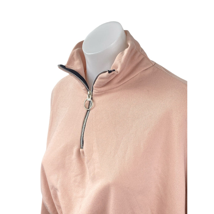 NEW Boohoo Women's Pink Mock Neck Long Sleeve Crop Sweater Sweatshirt Top Sz 10