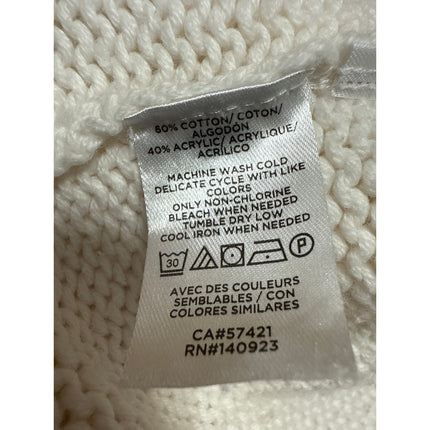 Ann Taylor LOFT Women's White Button Long sleeve Knit Cardigan Sweater Top Sz M