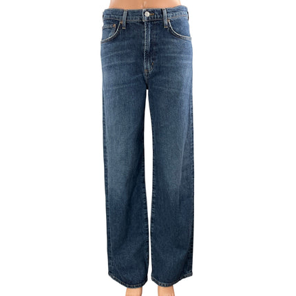 NEW Agolde Harper Women's Blue Mid Rise Relaxed Straight Denim Jeans Size 27