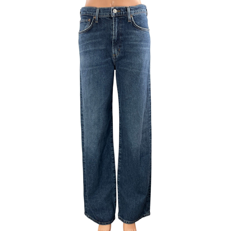 NEW Agolde Harper Women's Blue Mid Rise Relaxed Straight Denim Jeans Size 27