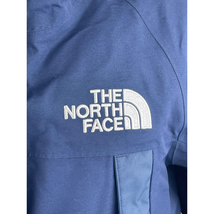 The North Face New Outer Boroughs Blue Faux Fur Hooded Parka Coat Jacket Size M