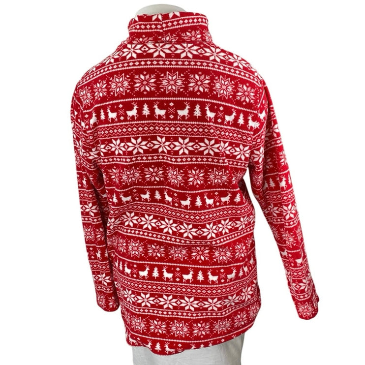 Lands' End Women's Red Fair Isle Turtleneck Long Sleeve Christmas Sweater Sz XL