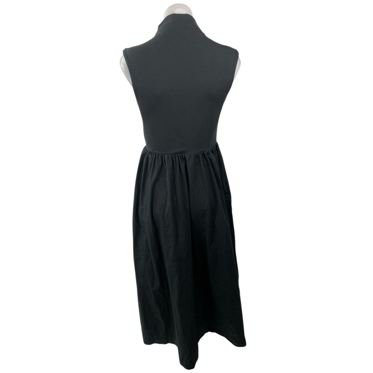 J.Crew Women's Black Sleeveless Turtleneck Tank Pleated A Line Midi Dress Size S