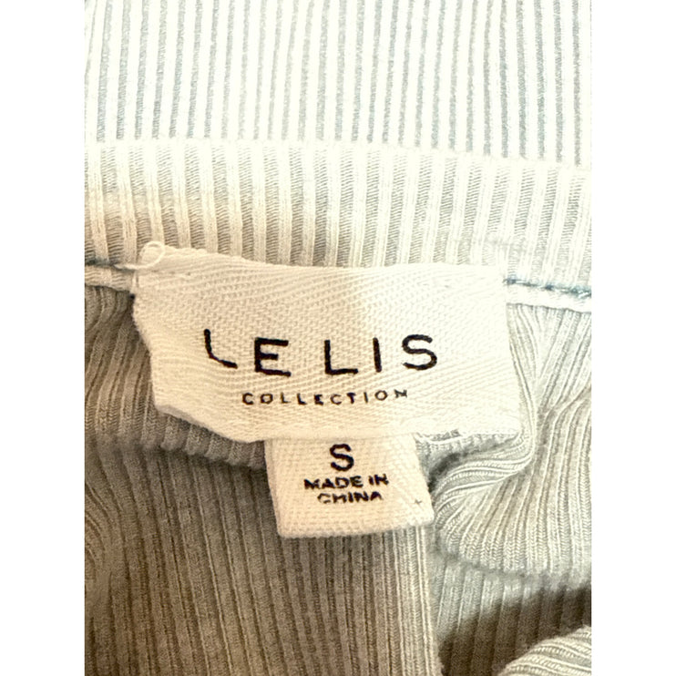 Le Lis Women's Gray Rib Knit Sleeveless Racerback Thong Bodysuit Tank Top Size S