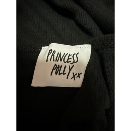 Princess Polly Women's Black Long Sleeve Scoop Neck Blouse Bodysuit Top Size S