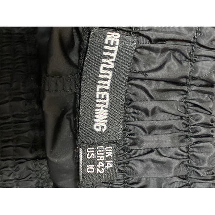 PRETTYLITTLETHING Women's Black Baggy Cargo Jogger Windbreaker Trousers Pants 10