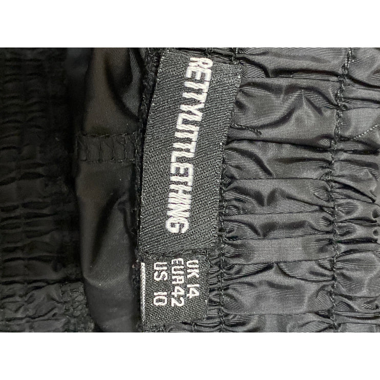 PRETTYLITTLETHING Women's Black Baggy Cargo Jogger Windbreaker Trousers Pants 10
