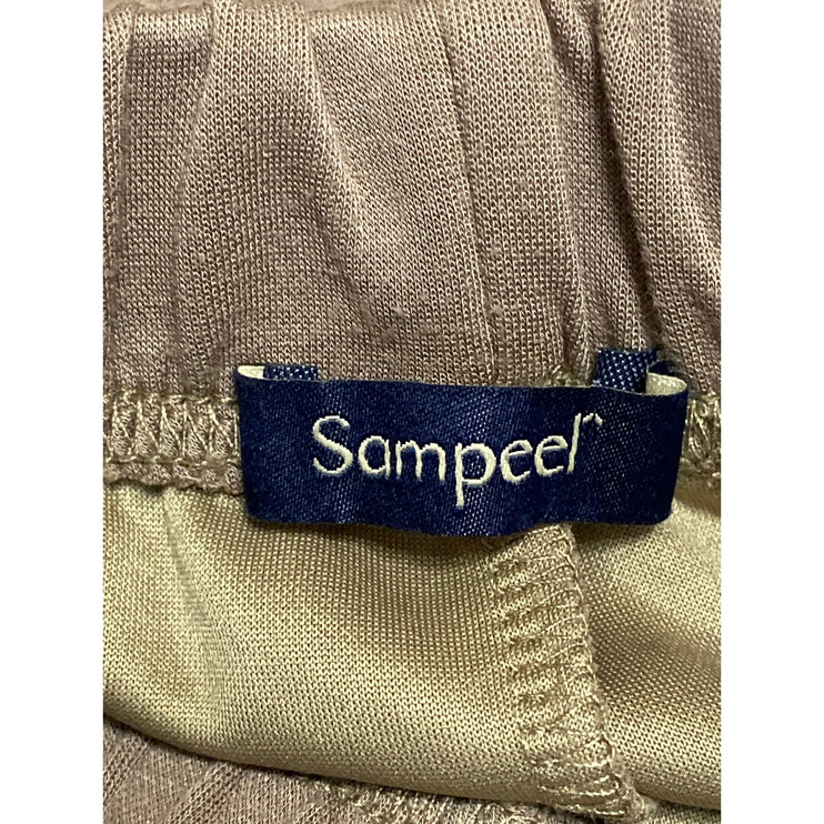 Sampeel Women's Brown High Waisted Drawstring Wide Leg Trousers Sweat Pants Sz S