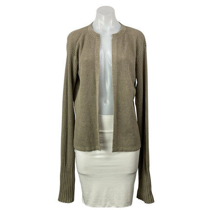 TOVE Gray Brown Wool Cashmere Long Sleeves Open Front Cardigan Sweater Top Sz S