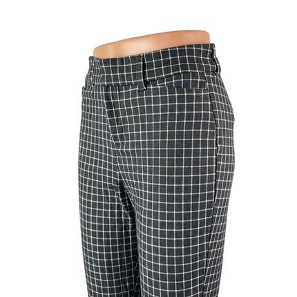 Old Navy Women's Black Window Pane High Rise Flare Bootcut Trousers Pants Size 2