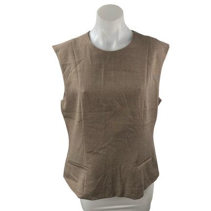 NEW Abercrombie & Fitch Women's Tan Sleeveless Pocket Tank Blouse Top Size L
