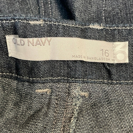 Old Navy Womens Blue Mid Rise Slim Fit Straight Leg Mini Denim Jeans Shorts 16